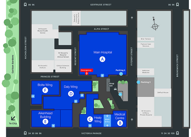 SVHM-Fitzroy-Campus-Map