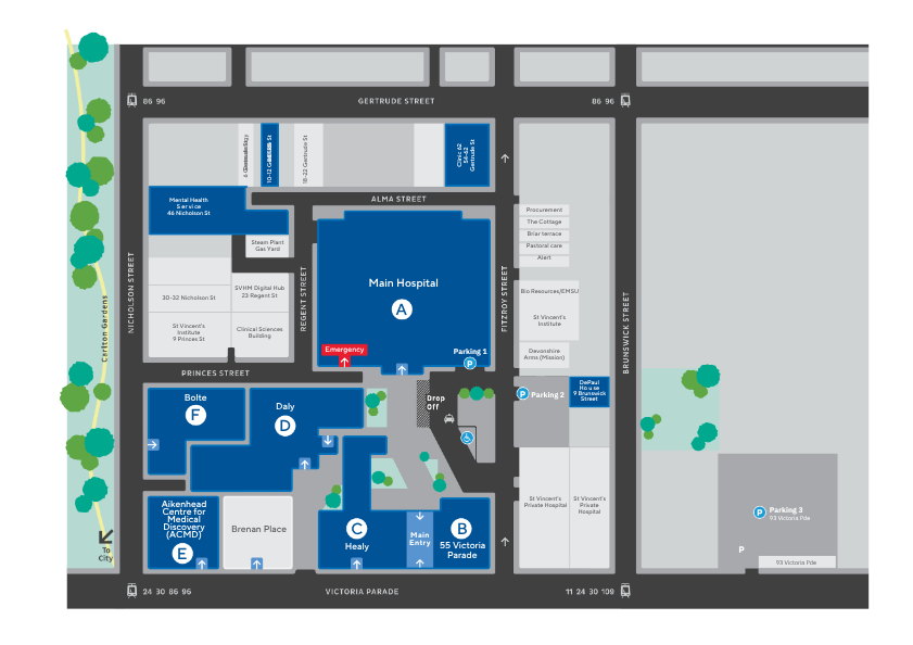 SVHM-Fitzroy-Campus-Map